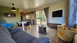 TV, ping pong - ZEcamping 4* piscine couverte locatif TV LV BBQ 40m2 (Caro)