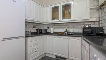 Fridge, microwave, oven, toaster
