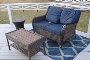 Terrace/patio - Rider's Retreat- Silas Jayne's renovated farmhouse overlooking Our Day Farm (Elgin)