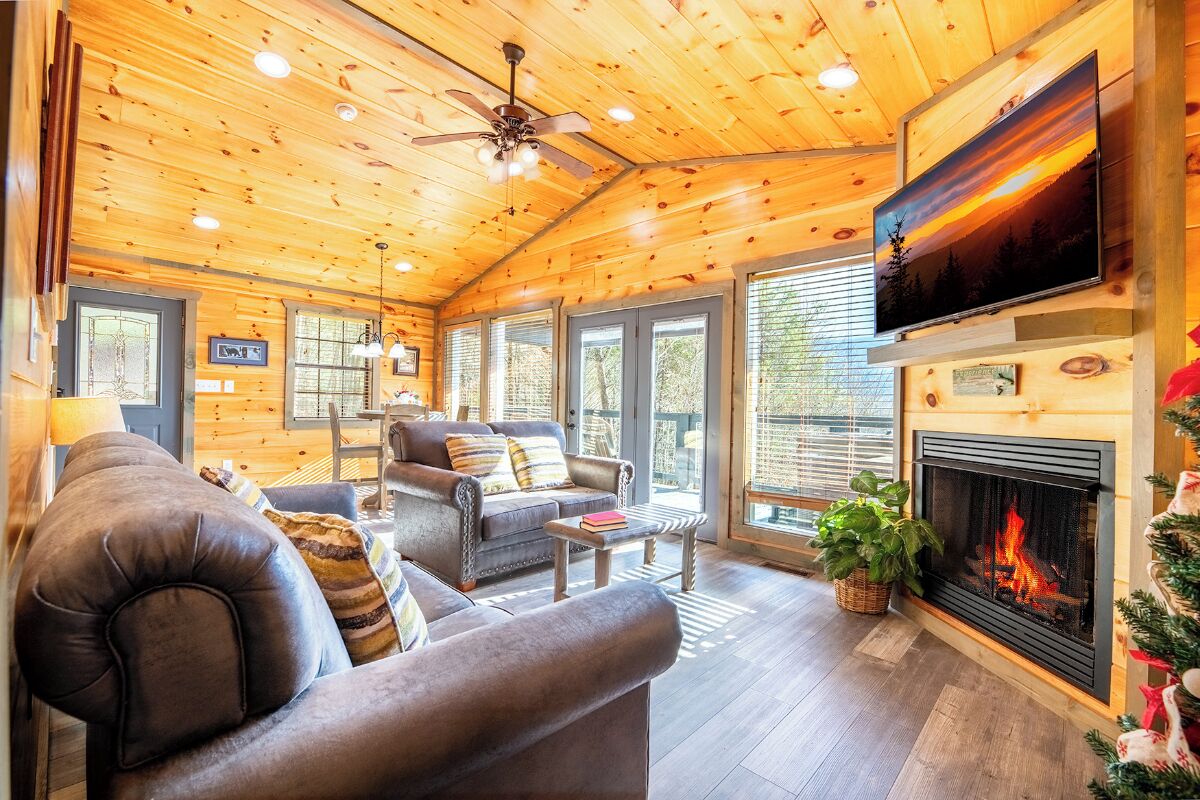 TV, fireplace, DVD player