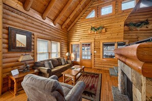 TV, fireplace, video games - Whisperwood Lodge | Hot Tub, Arcade, 2 Fireplace! (Pigeon Forge)