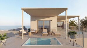 Suite, piscine privée, vue mer | Piscine privée