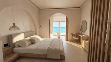 Suite with Private Plunge Pool and Sea View | Premium bedding, down comforters, pillowtop beds, minibar