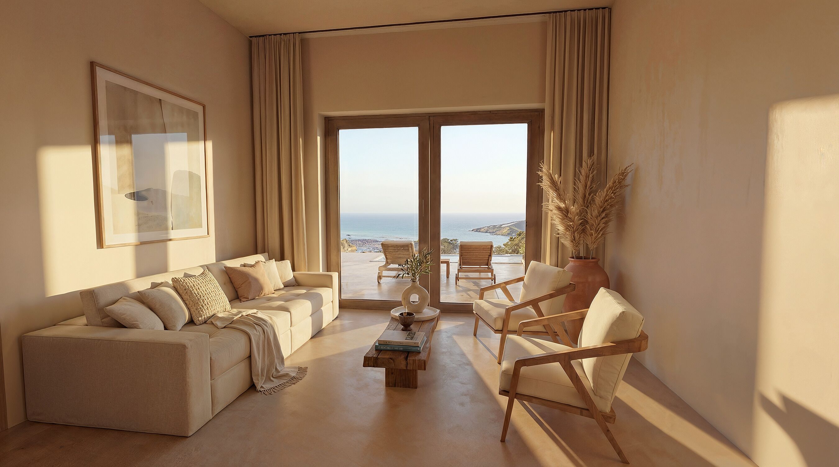 Villa with Private Pool and Sea View | Living room | 43-inch Smart TV with cable channels, Netflix, books