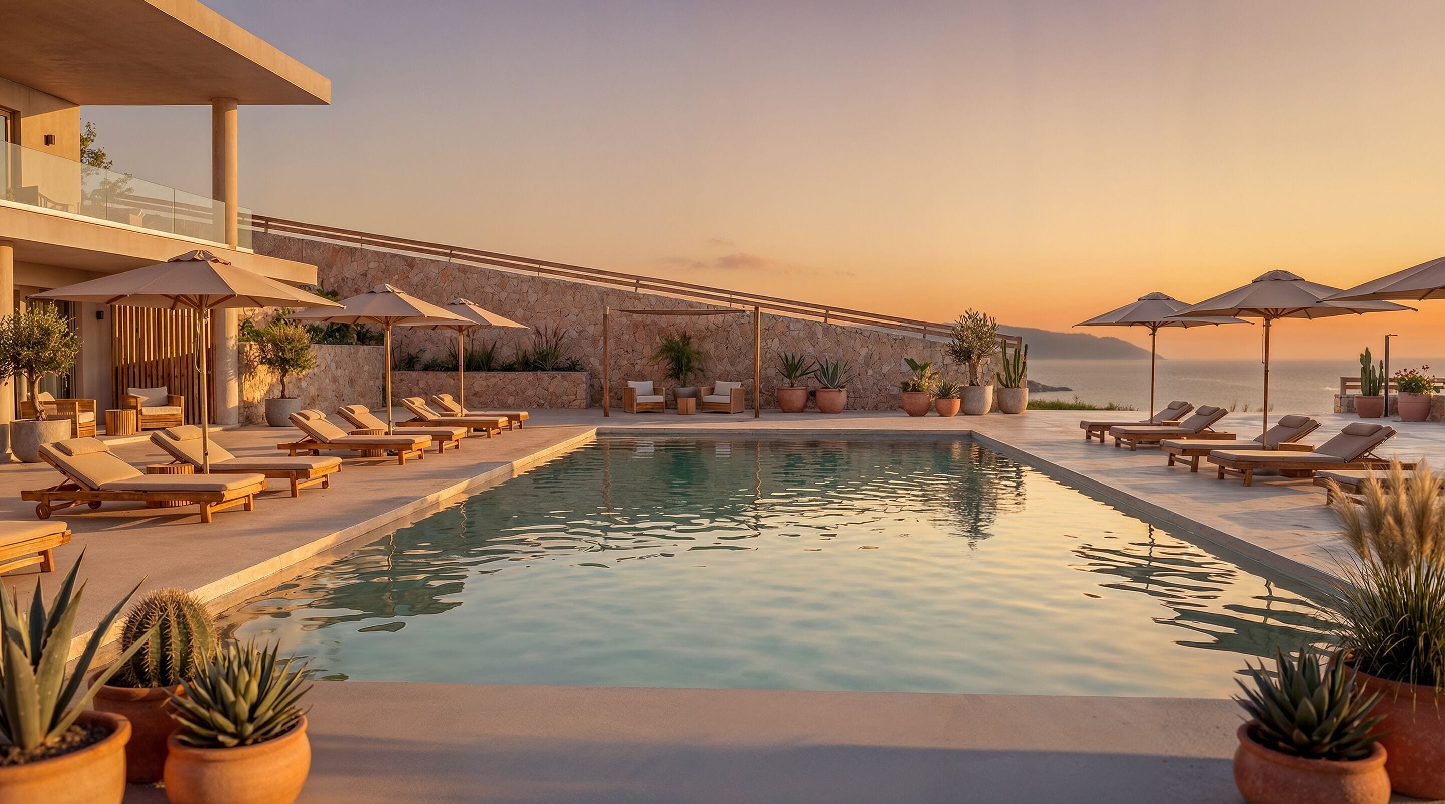 Seasonal outdoor pool, open 9:00 AM to 7:00 PM, pool umbrellas