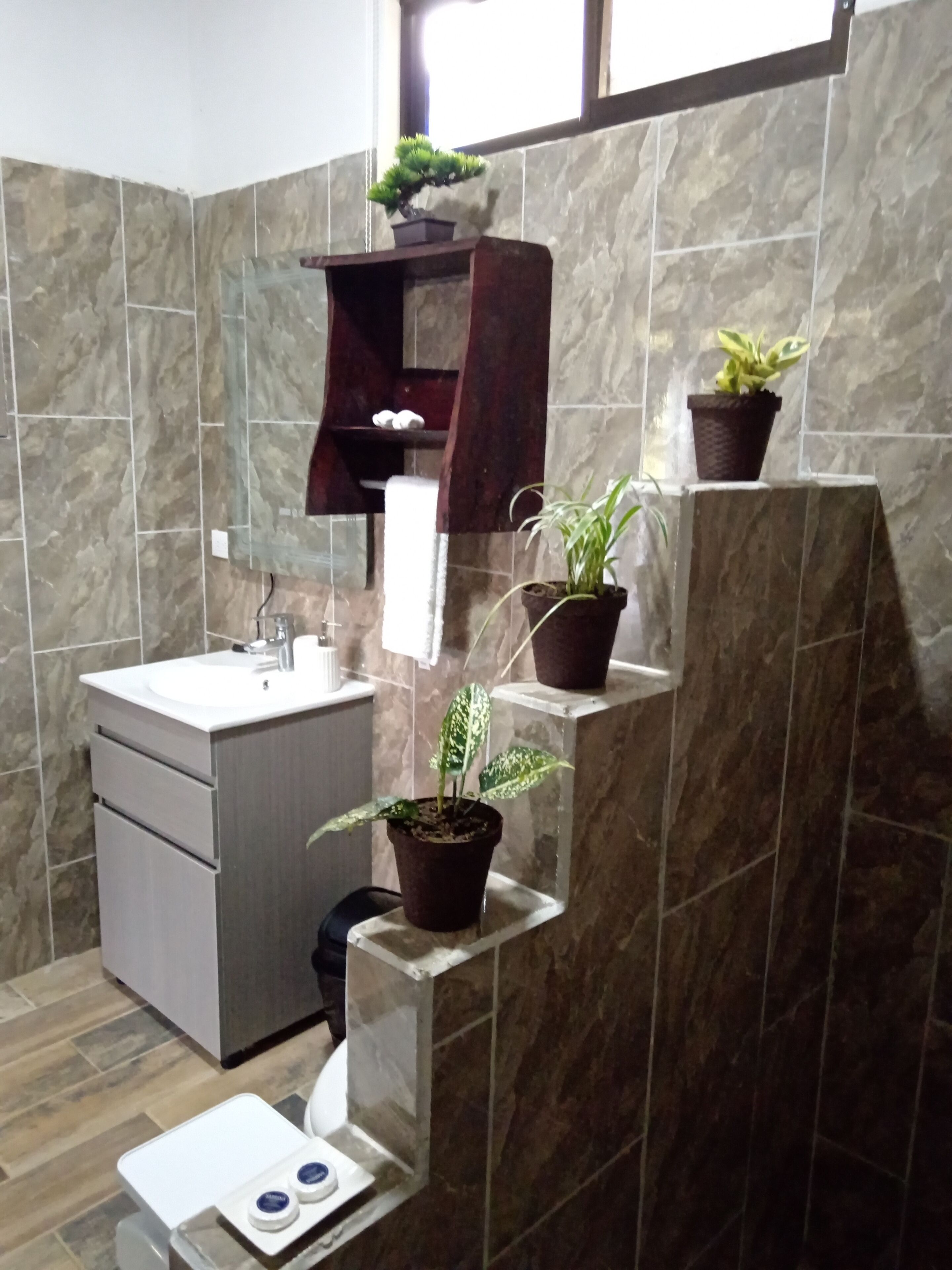 Dusche, Handtücher, Seife, Toilettenpapier