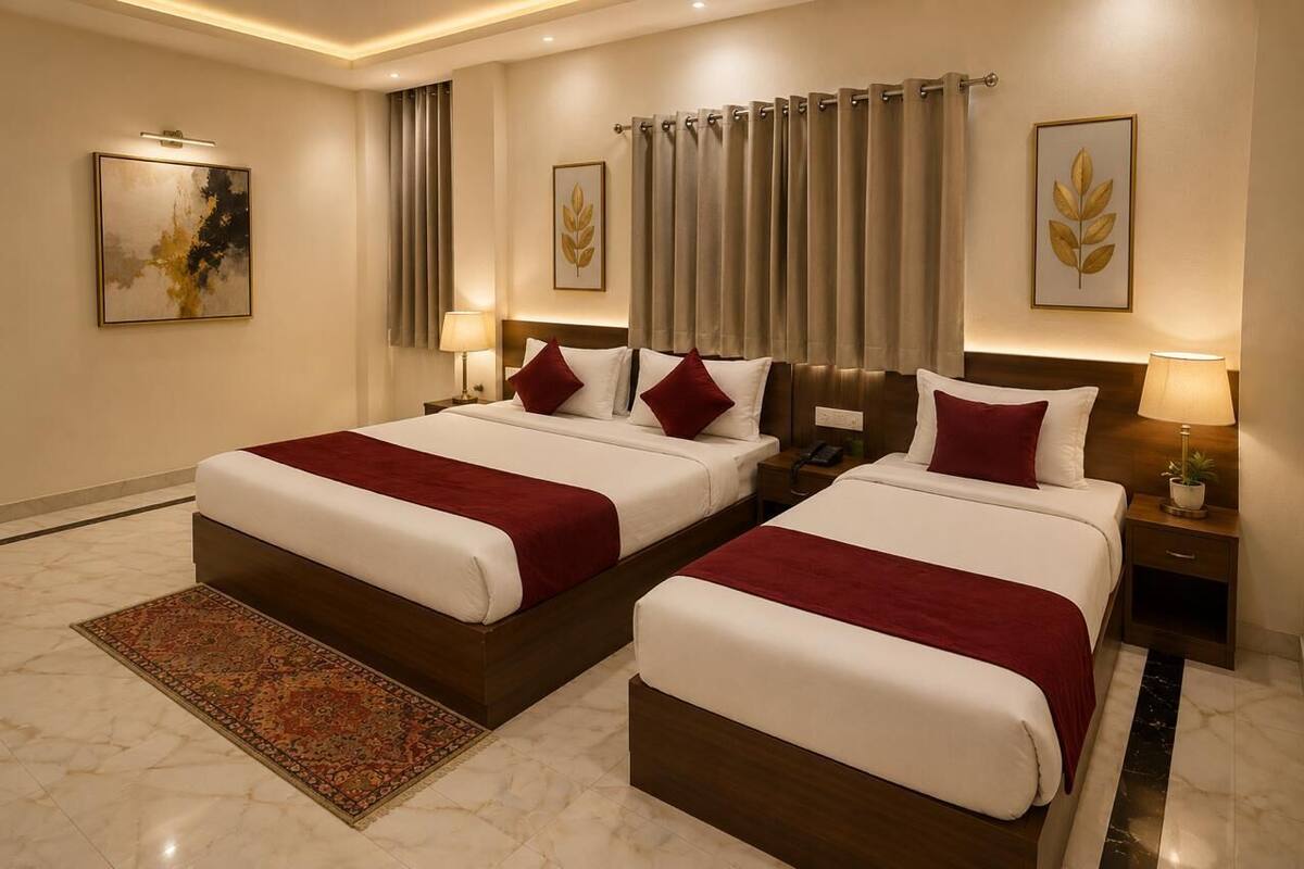 Phòng Suite dành cho gia đình | Bộ trải giường bằng vải cotton Ai Cập, bộ đồ giường cao cấp 