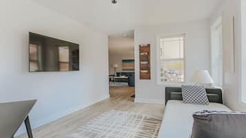 Smart TV, DVD player, books, video library