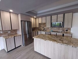 Penthouse, Mountain View | Private kitchen | Full-size fridge, microwave, oven, stovetop