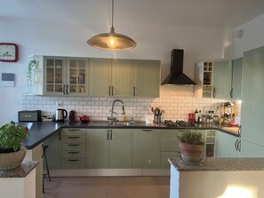 Fridge, oven, stovetop, dishwasher