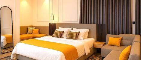 Junior Room, Balcony, City View | Desk, laptop workspace, blackout curtains, soundproofing