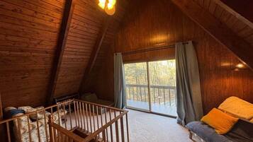 Smart TV, fireplace, DVD player, foosball