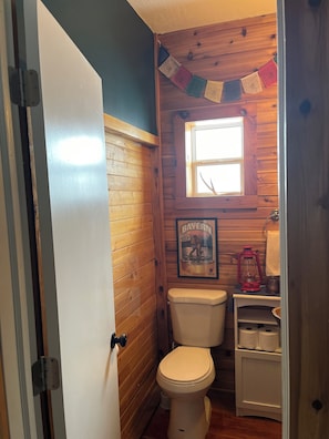 Hair dryer, bidet, towels, soap