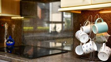 Fridge, microwave, dishwasher, toaster