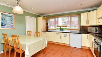 Fridge, microwave, dishwasher, toaster