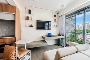 Apartment | Living area | Flat-screen TV - Pop Grafite (São Paulo)