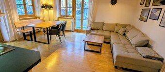 New, high-quality vacation apartment with Swiss stone pine bed & terrace - near Bad Tölz