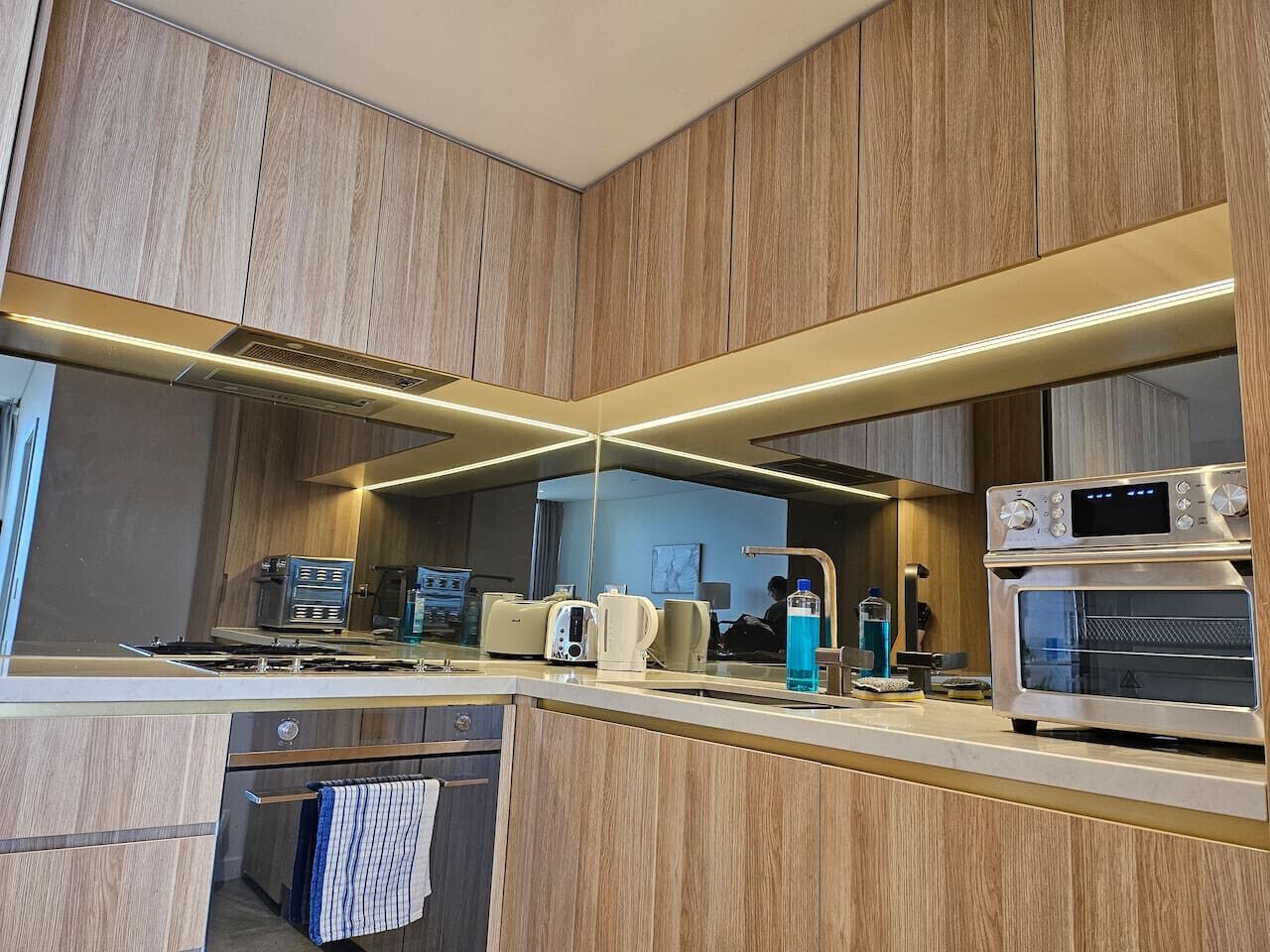 Kühlschrank, Mikrowelle, Ofen, Herdplatte