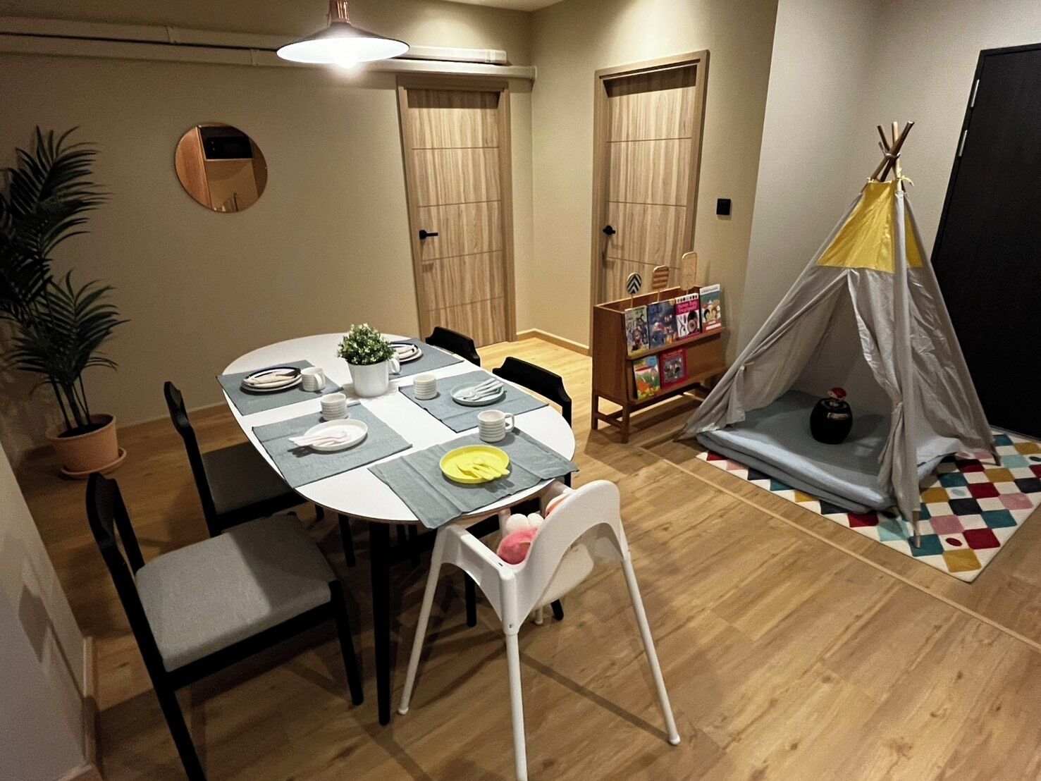 Family Apartment, City View | In-room safe, desk, laptop workspace, blackout drapes