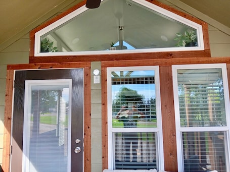 Exterior detail. Discover The Green Room in Farmersville, Texas! Tiny home getaway.