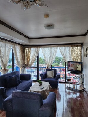 Family Penthouse, Non Smoking, Ocean View | Living area - European Condo Rentals Toril (Davao)