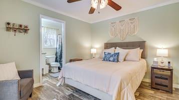 2 bedrooms, iron/ironing board, internet, bed sheets