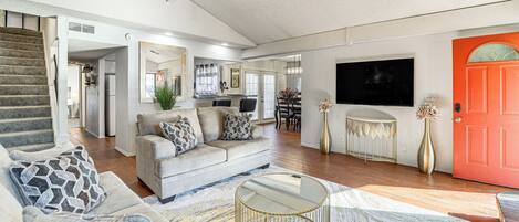 TV, fireplace, video games