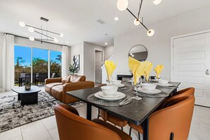 Comfort Townhome, 3 Bedrooms | Dining room - Modern 3Bd End Unit with Garage & Water View 7904 (Kissimmee)