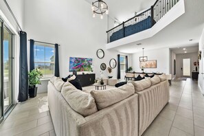 Premium Villa, 5 Bedrooms | Living area - Wonderful Villa 5Bd Jacuzzi Pool Close Disney 611 (Davenport)