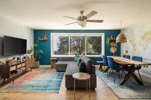 Living area - Boho Retreat w/ Covered Patio & Stylish Vibes (SeaTac)