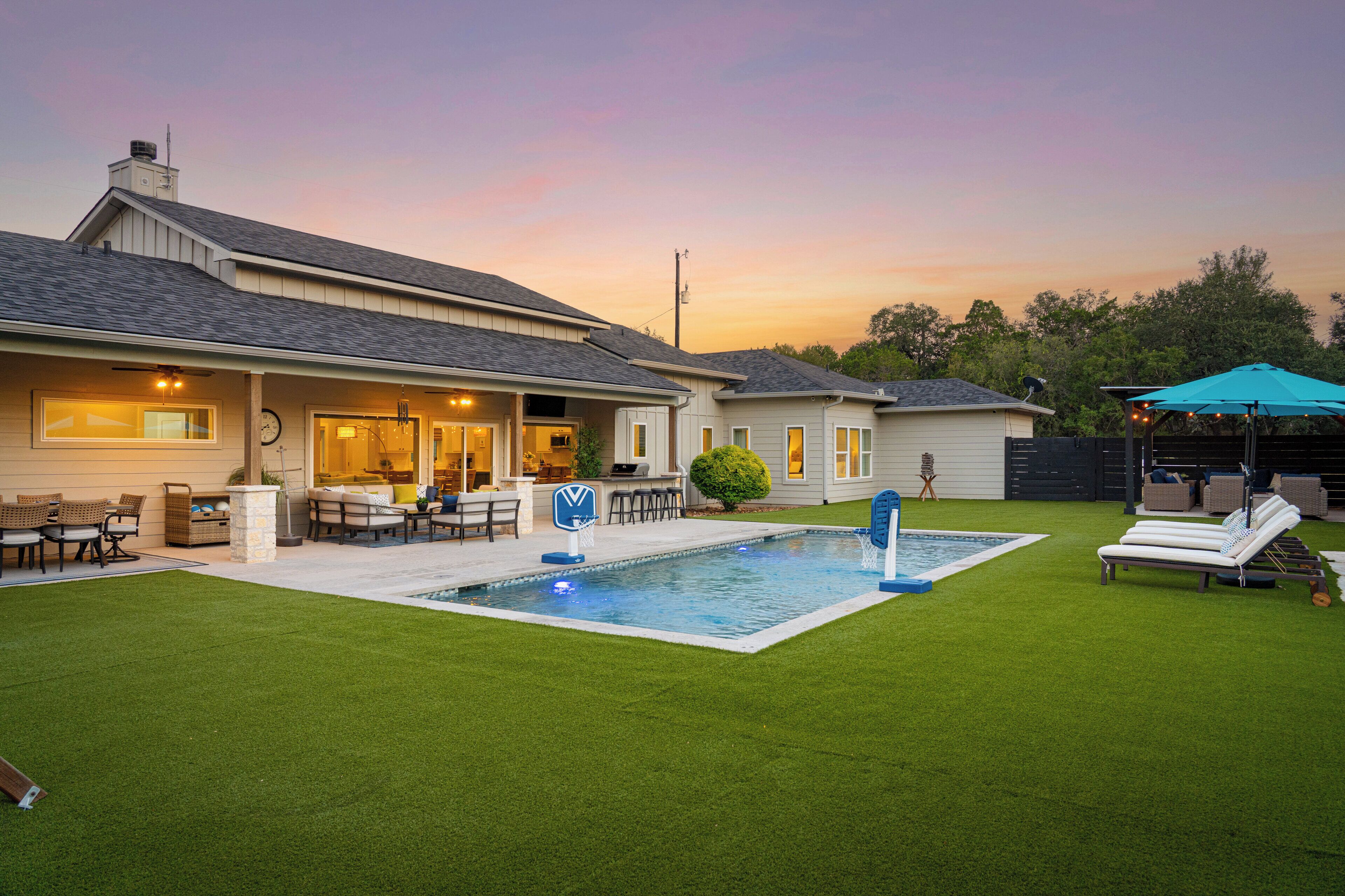 Piscine extérieure, piscine chauffée