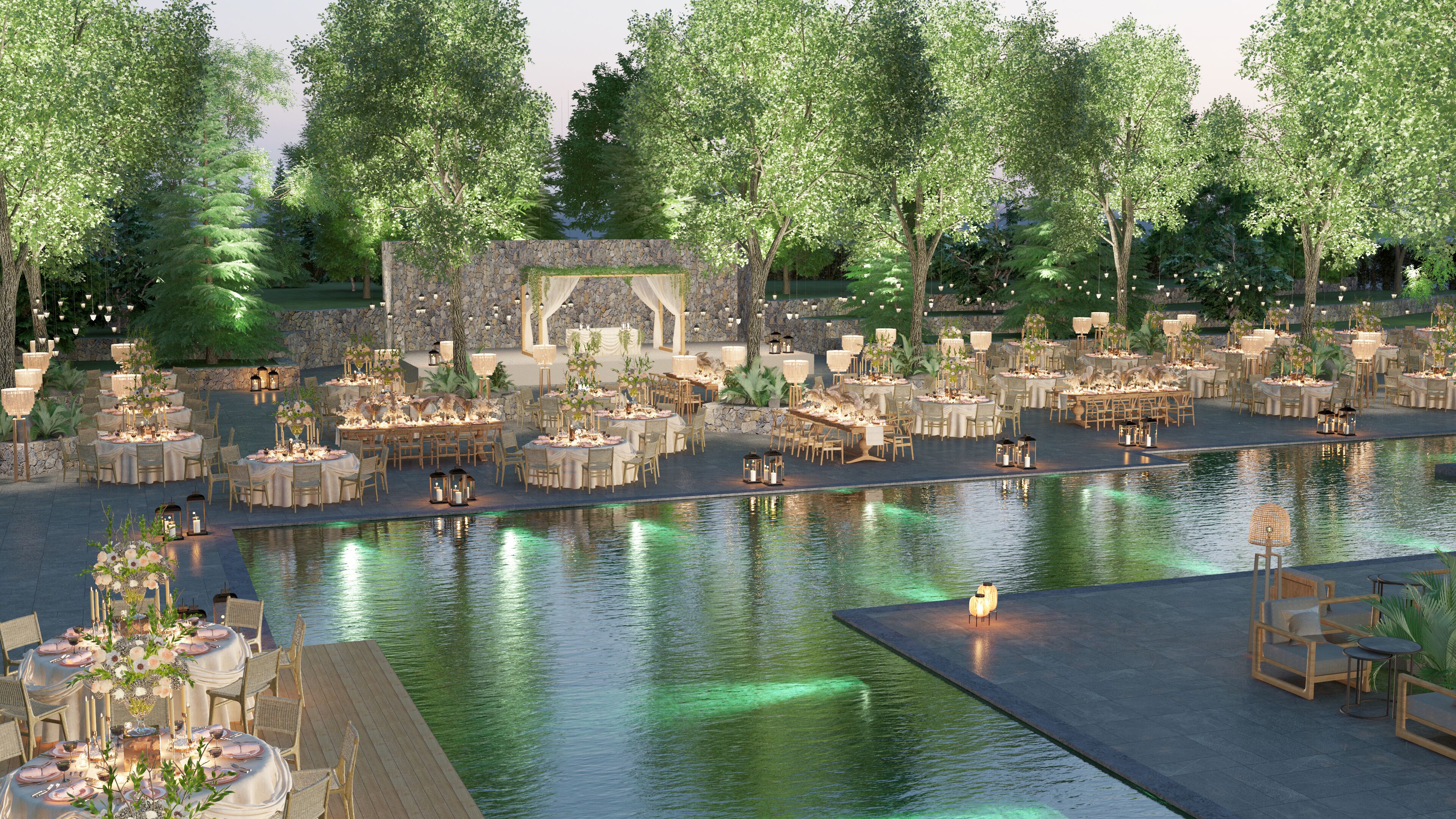 Outdoor wedding area
