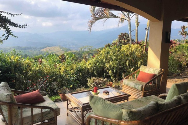 Open air seating with an amazing view.