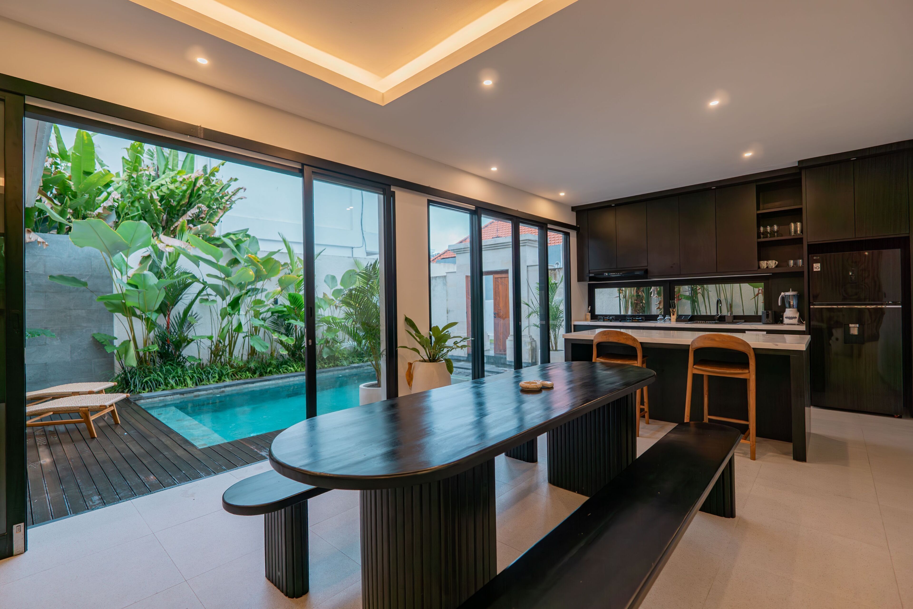 Family Double Room, 2 Bedrooms, Balcony, Pool View | Private kitchen | Fridge, microwave, stovetop, cookware/dishes/utensils