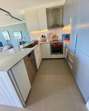 Private kitchen - Large luxury apartment that overlooks lake & includes free security parking. (Belconnen)