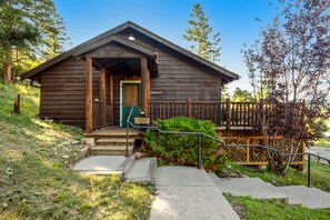 Exterior - Cabin with an amazing mountain view, gas fireplace, two decks, & WiFi (Estes Park)