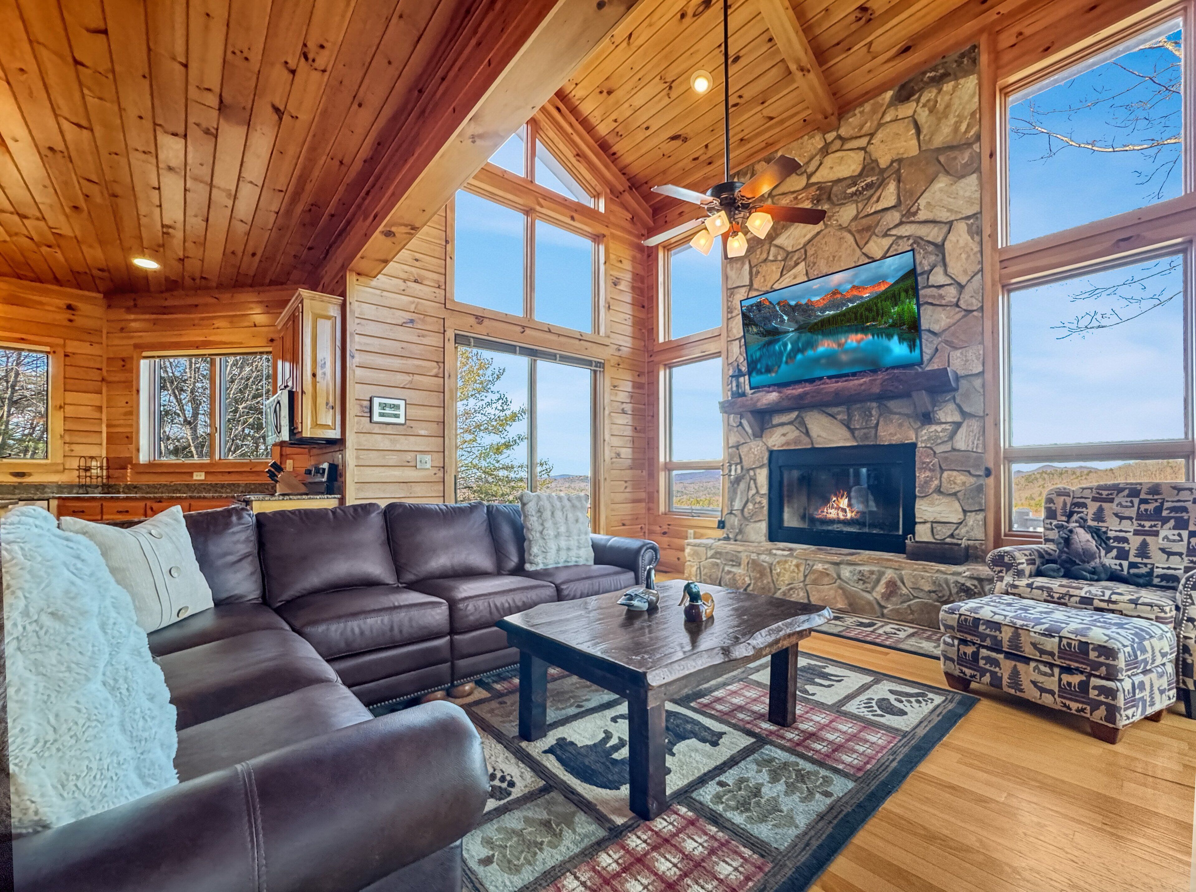 Smart TV, fireplace, video games