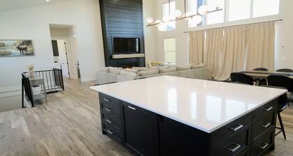 Stunning Lake & Mountain Views! NEW 6BR Home | Hot Tub, Private Beach | Sleeps 26