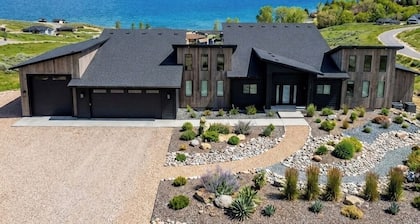 Stunning Lake & Mountain Views! NEW 6BR Home | Hot Tub, Private Beach | Sleeps 26