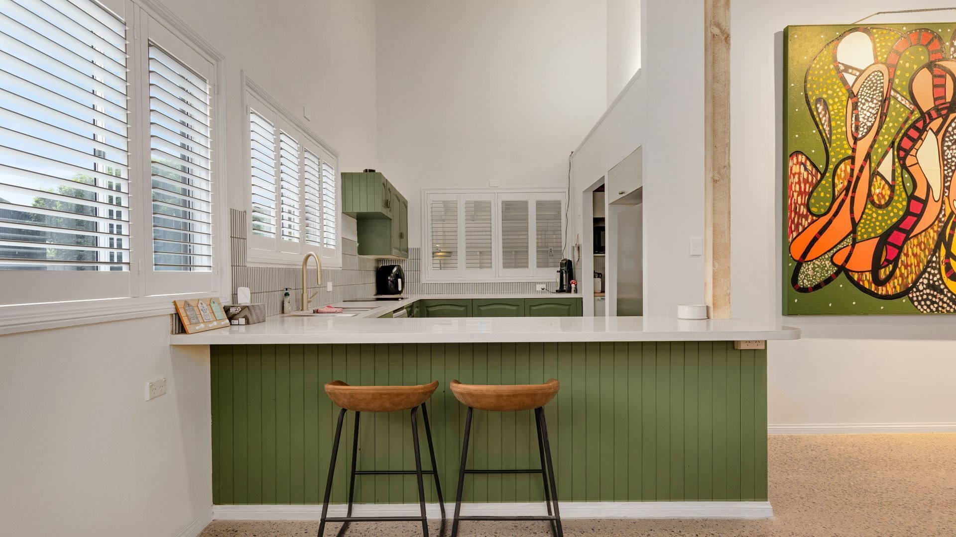 Modern kitchen with ample bench space