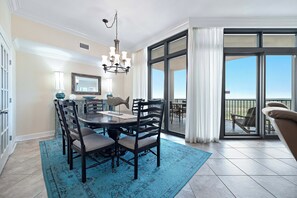 Dining - Luxury Beachfront Condo | Spacious Layout, Resort Pools & Balcony Views | BEACHBALL PROPERTIES (Orange Beach)