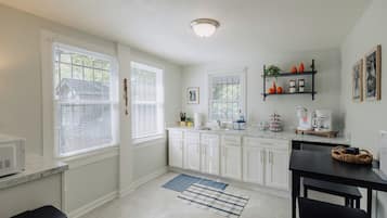 Fridge, microwave, coffee/tea maker, electric kettle