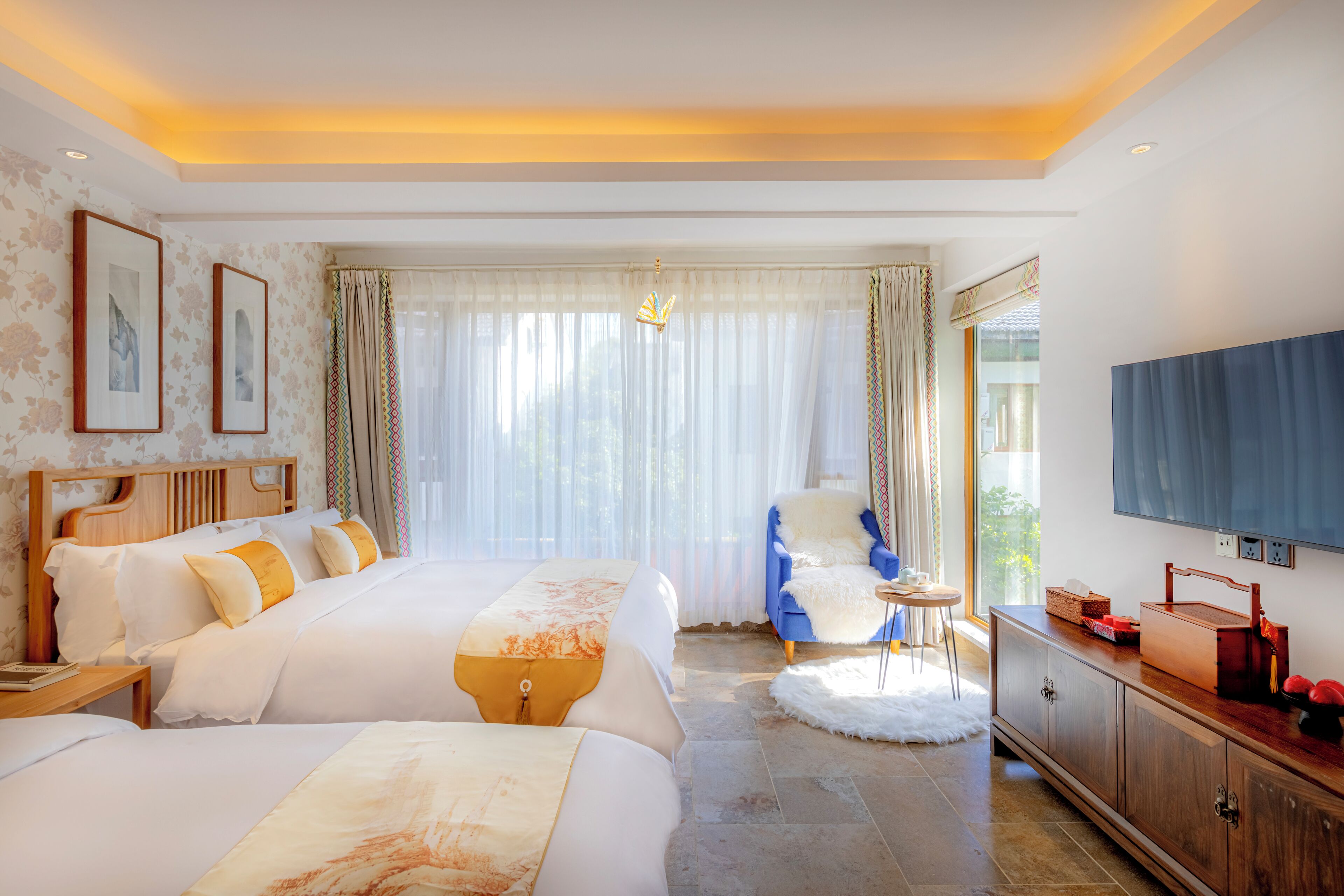 Quarto duplo conforto, vista para a montanha | Cofres nos quartos, Wi-Fi de cortesia