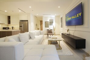 Villa, Pool View | Living area - Silk Valley - Luxury 3BR Villa near park (Dubai)