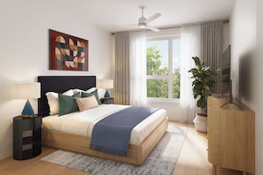 2 bedrooms, free WiFi, bed sheets - Resort-Style Pool, Bar, Dining, Terrace | Designer Suite • Balcony | The Code (Austin)
