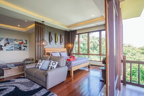 Family Room, Bathtub, Sea View | Desk, laptop workspace, free WiFi, bed sheets - Bell Seaside Residence (Rawai)