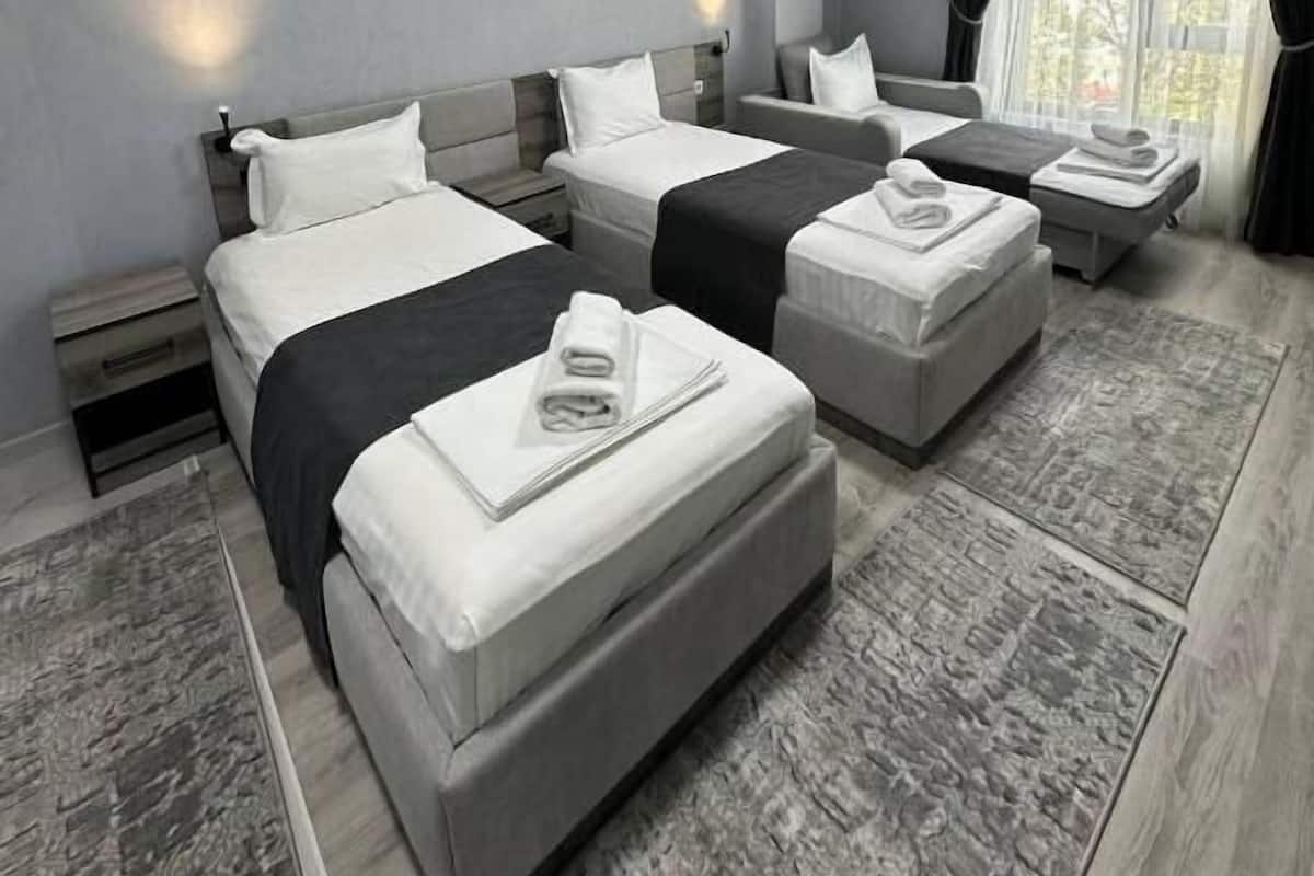 Quarto triplo standard | Cofres nos quartos, quartos à prova de som, Wi-Fi de cortesia