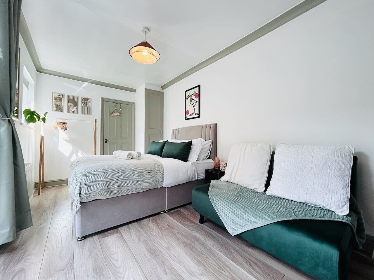 Desk, iron/ironing board, travel crib, WiFi (free)