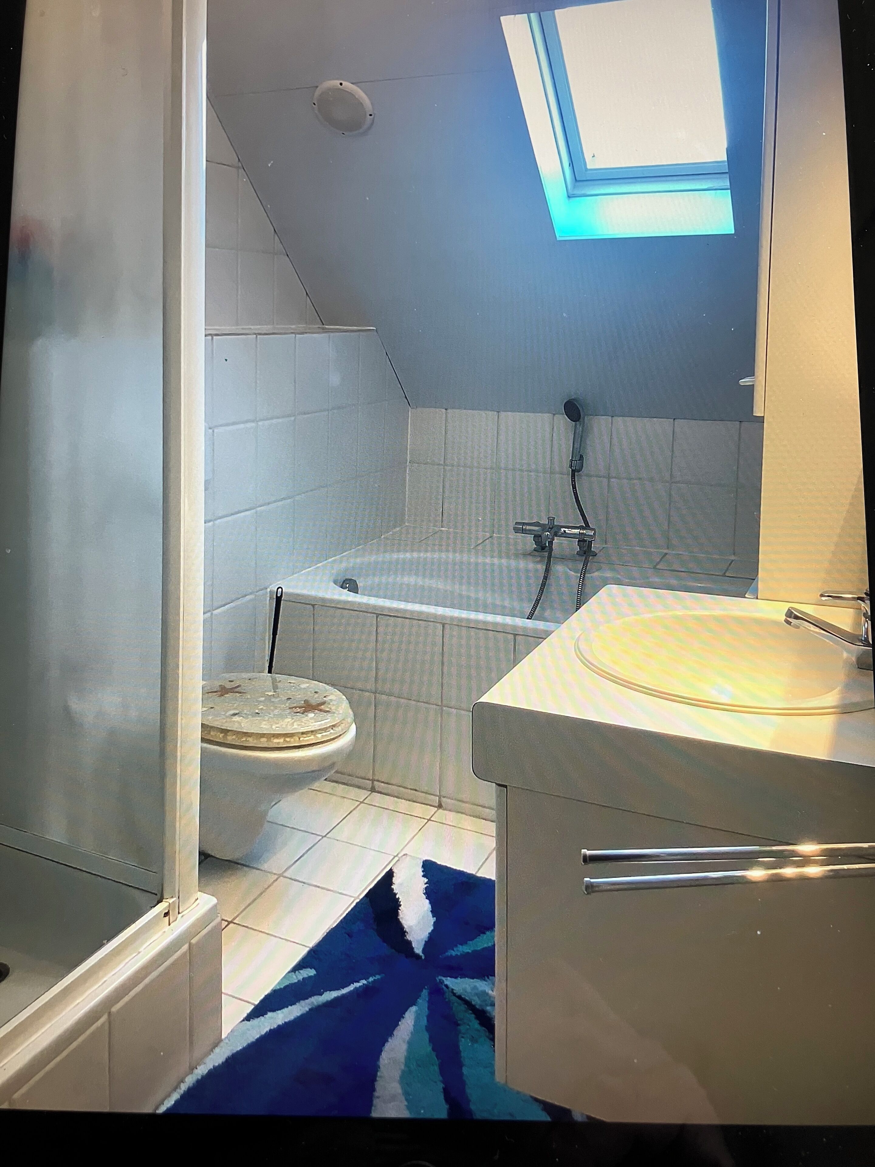 Séchoir à cheveux, serviettes fournies, savon, papier de toilette