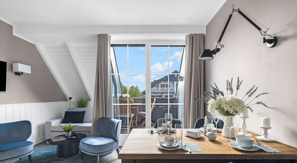 TV, stereo - The View A15 - Sea view, common. Sauna, elevator, dog-friendly, parking (Dagebüll)